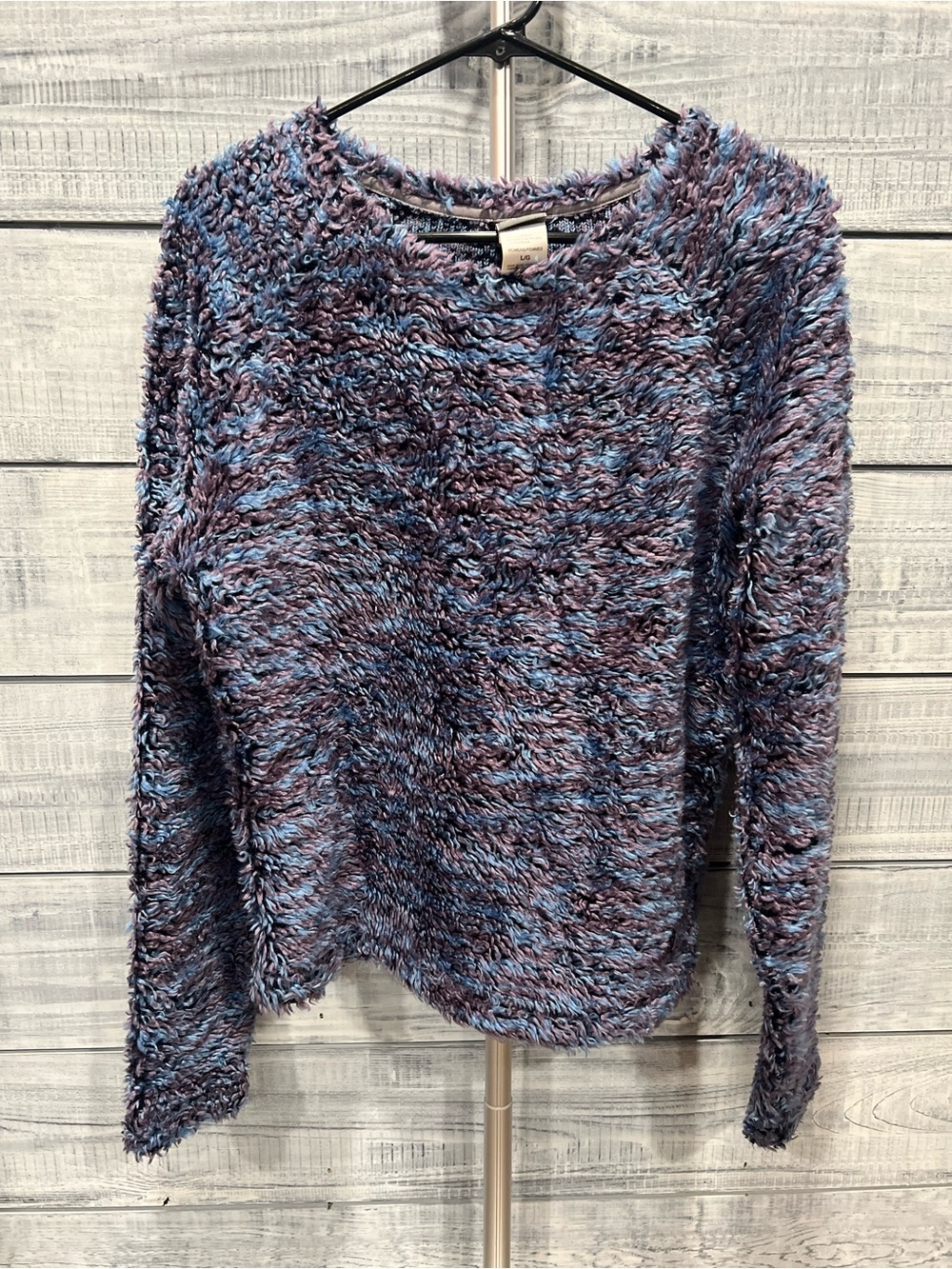 The North Face Lavender and Blue Textured Crewneck Sweater